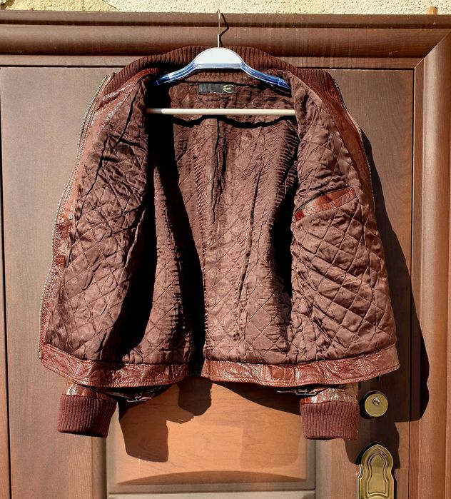 кожено бомбър яке топло размер XL 50 52 Roberto Cavalli
