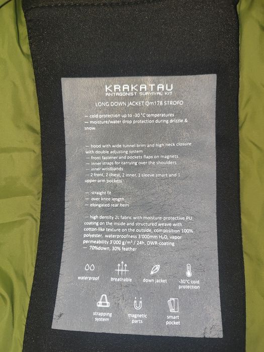 Зимний пуховик бренд KRAKATAU