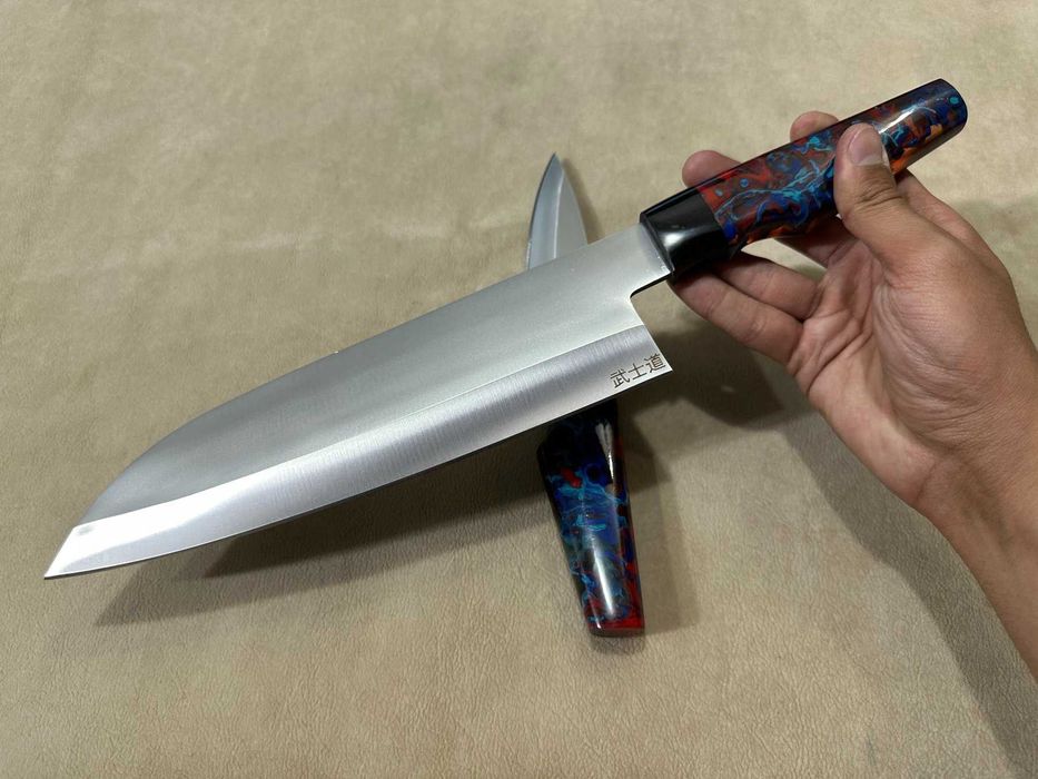 Set 2 Cuțite Profesionale Japoneze Chef Deba si Petty Oțel D2 Noi