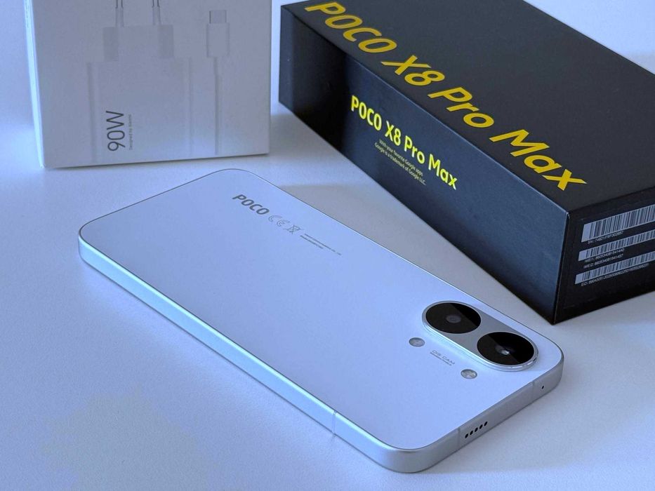 Бартер! 19м. Гаранция! Poco X8 Pro Max White (Бял) 8500mAh 100% Батерия. + 90W Адаптер.