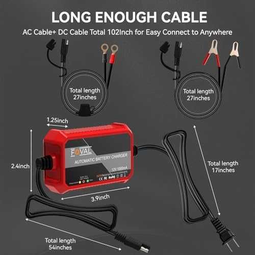 Ново 12V автоматично поддържащо зарядно 1000mA за кола мотор лодка