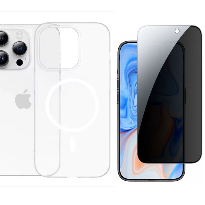 Husa PC Matte si Folie Sticla Anti Static - Iphone 13/14/15/16 PRO MAX