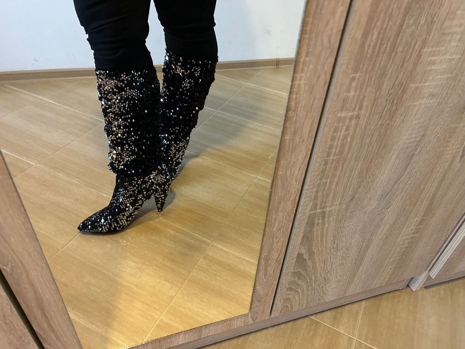 Нови! Паетени ботуши Miss Selfridge номер 41