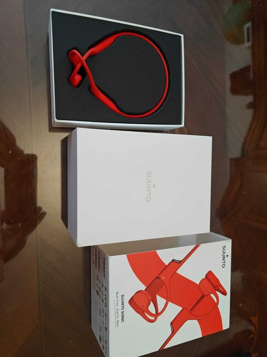 Casti wireless open ear cu conductie osoasa Suunto Sonic Coral Red