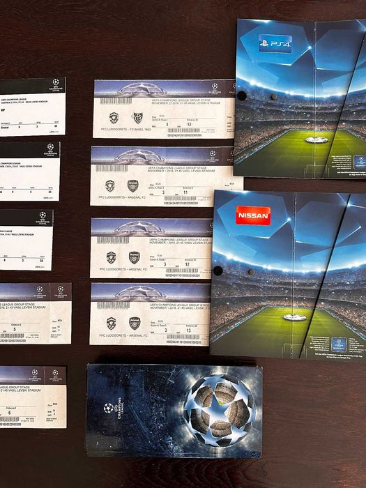 Колекция Билет UEFA Champions League, 9 билета