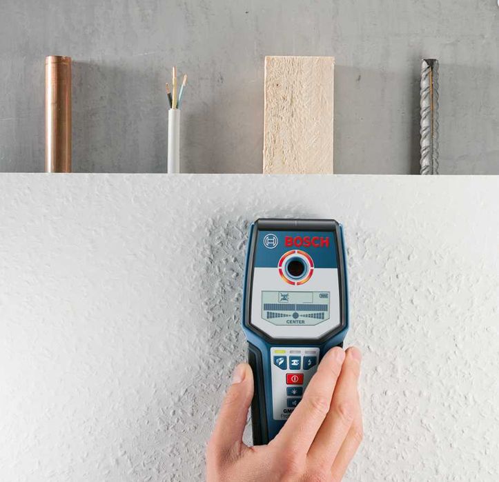 Detector, Bosch pentru fier/cupru/fire sub tensiune/structuri din lemn, GMS 120