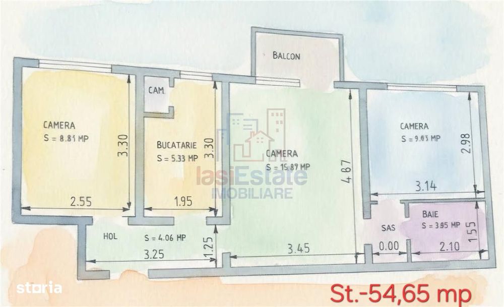 Apartament 3 Camere Luminos si cu Vedere Frumoasa