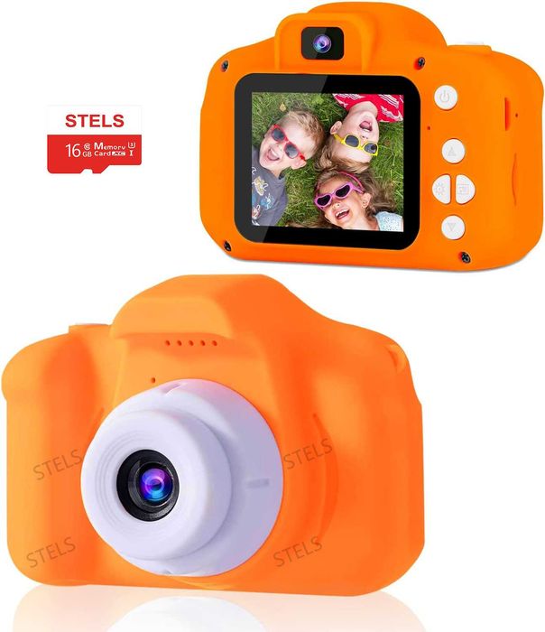 Детски фотоапарат STELS W390 с 16GB карта, Селфи, Full HD видео, Игри