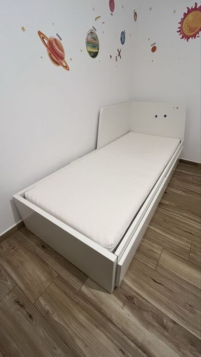 Pat copil Flekke 200x80 cu 1 saltea