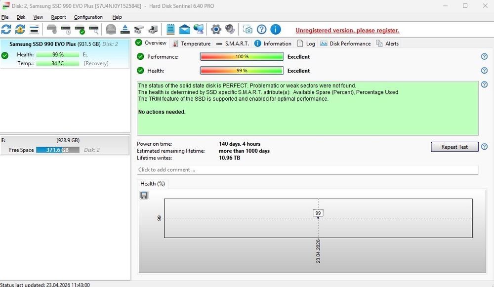 SSD - M.2 - Samsung 990 Evo Plus - 1TB