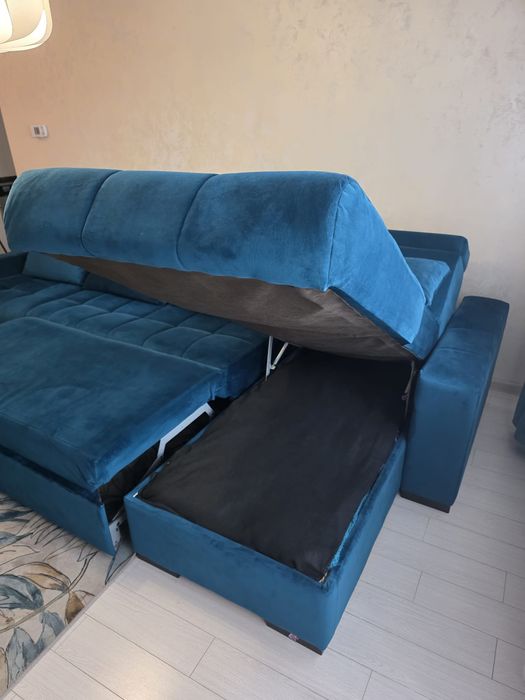 Colțar extensibil cu lada de depozitare