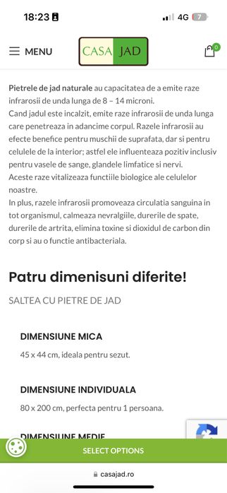 Saltea cu turmalina si pietre de jad