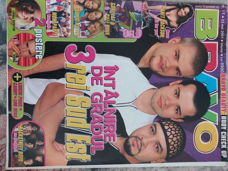 Revista Bravo Romania nr 11 / 2001 cu trupa 3 sud est 3rei sud est pe