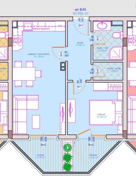 Продава се Двустаен апартамент в Бургас, Сарафово - 68 кв.м за 1450 €/кв.м - Снимка #2