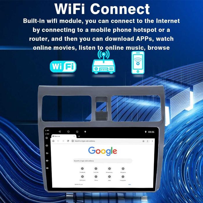 Мултимедия за Suzuki Swift Android Навигация Двоен дин плеър екран