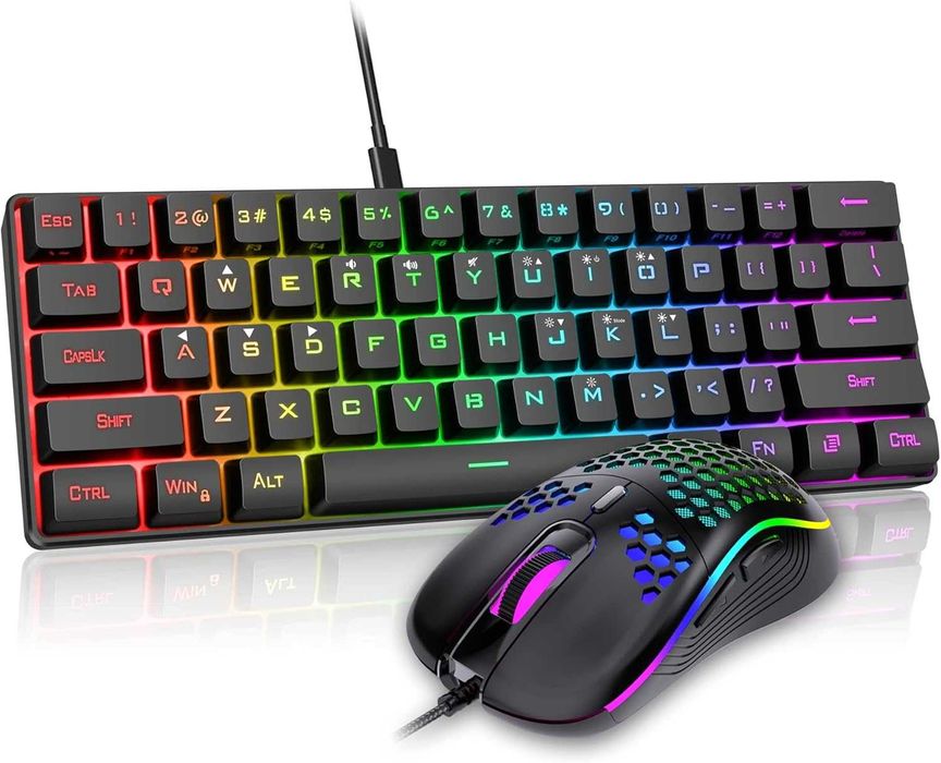 RedThunder K62,set tastatură și mouse cu fir gaming,60% RGB,QWERTZ