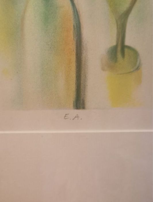 Антикварна картина на жена от Сачико Имай Япония голяма в рамка