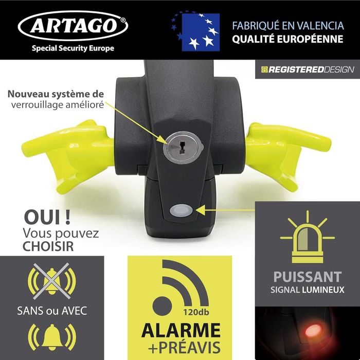 Dispozitiv blocare volan cu alarma inteligenta, Artago. (NOU)