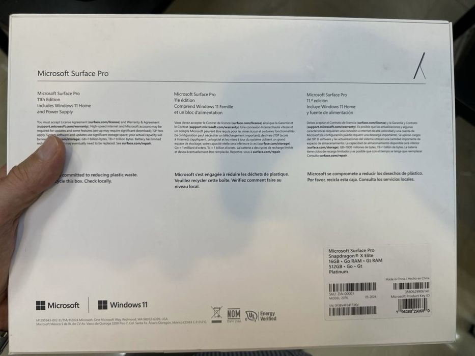 Microsoft Surface Pro 11  X Elite 16GB 512GB у Артура в магазе Б17