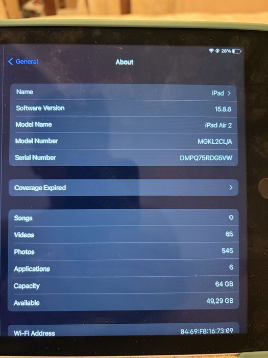 iPad Air 2, 64 GB