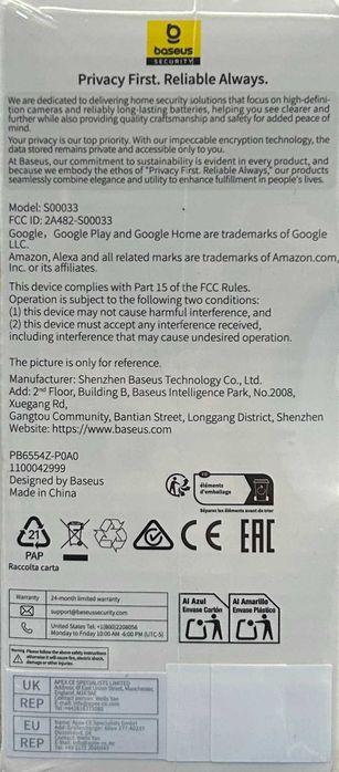 Cameră Exterior Baseus S1 Lite Panou Solar 2K [#23551#]