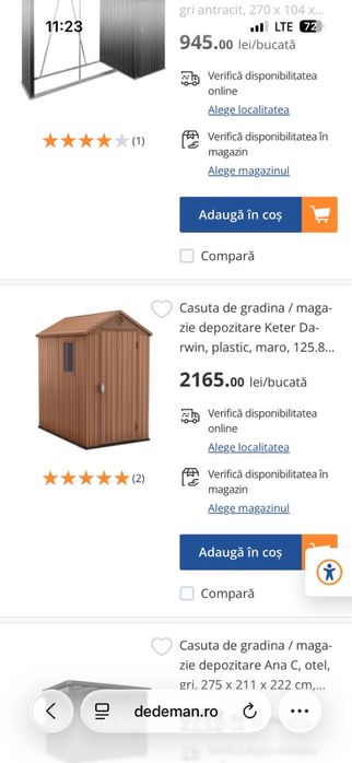 Vand 2 casute de gradina  Keter Darwin