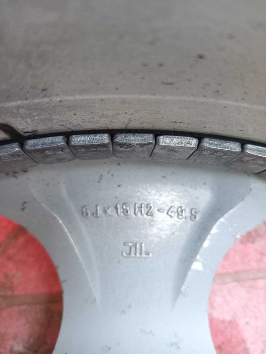 Set Jante aliaj 6J x 15H2 - 49,5 Original Italy, Roți R 15 complete