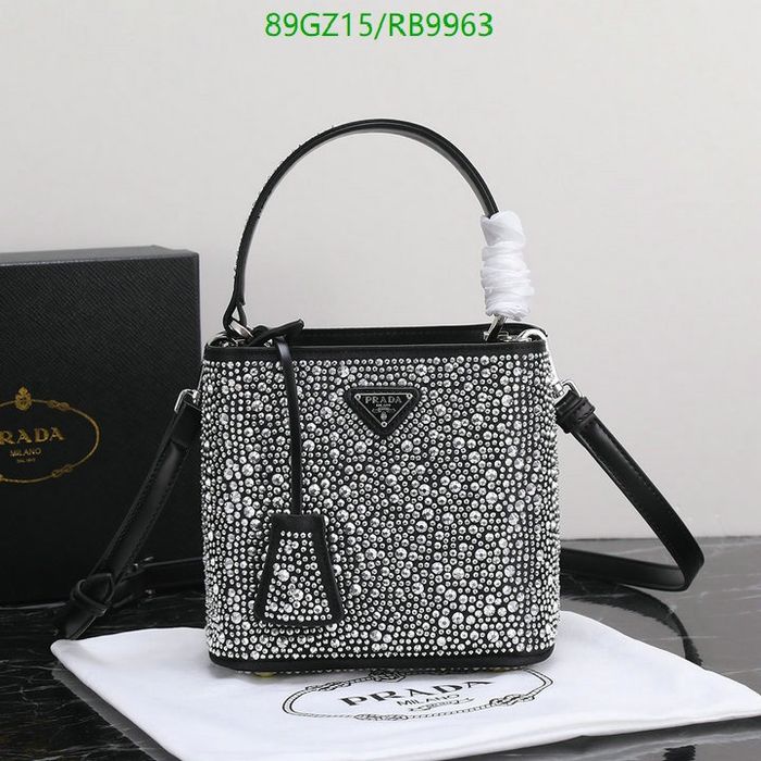 Geanta Prada Satin Crystal Small Panier Bucket Bag