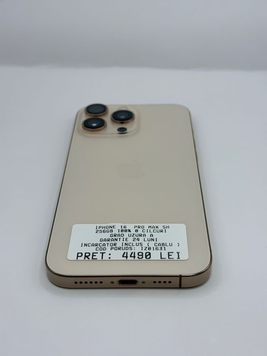 Iphone 16 Pro Max 256GB 100% NOU ACTIVAT Garantie Rate BuyBack - zonemag.ro