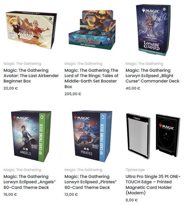 Disney Lorcana, Magic: The Gathering, Pokemon, Star Wars: Unlimited
