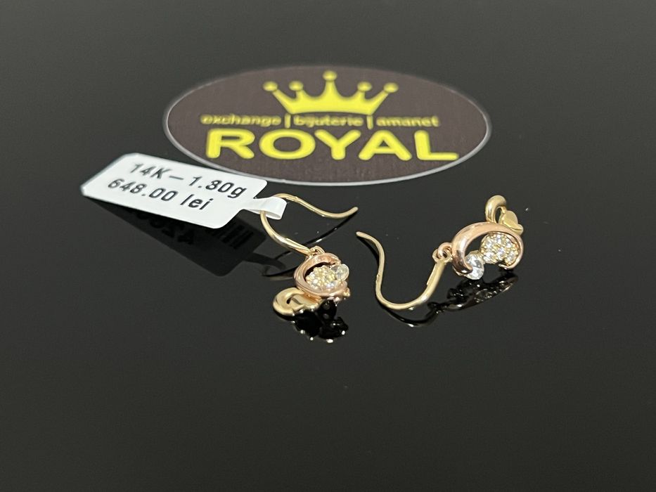 Bijuteria Royal CB : Cercei dama aur 14k 1,30 grame