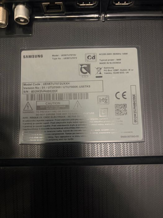 Телевизор Samsung UE55TU7072UXXH на части