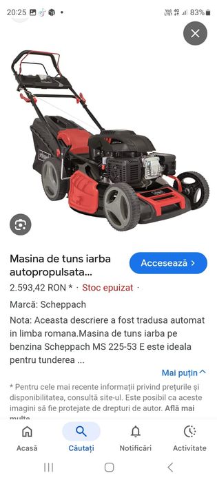 Mașină tuns iarba  scheppach