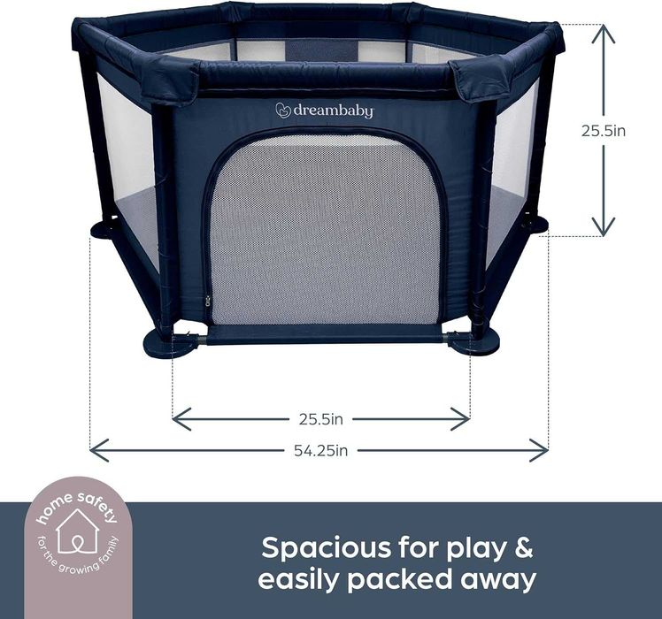 Dreambaby Голяма кошара за игра Explore Deluxe, 140х140 см, тъмносиня
