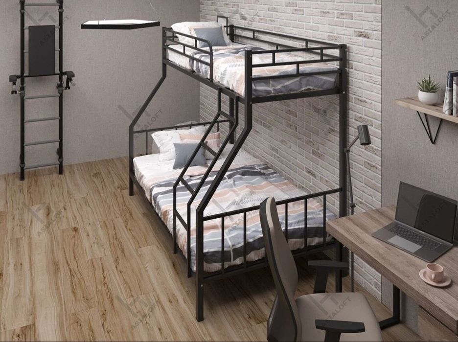 Металлическая Кровать Двухъярусная, Лофт Стиле, Бесплатная Доставка,