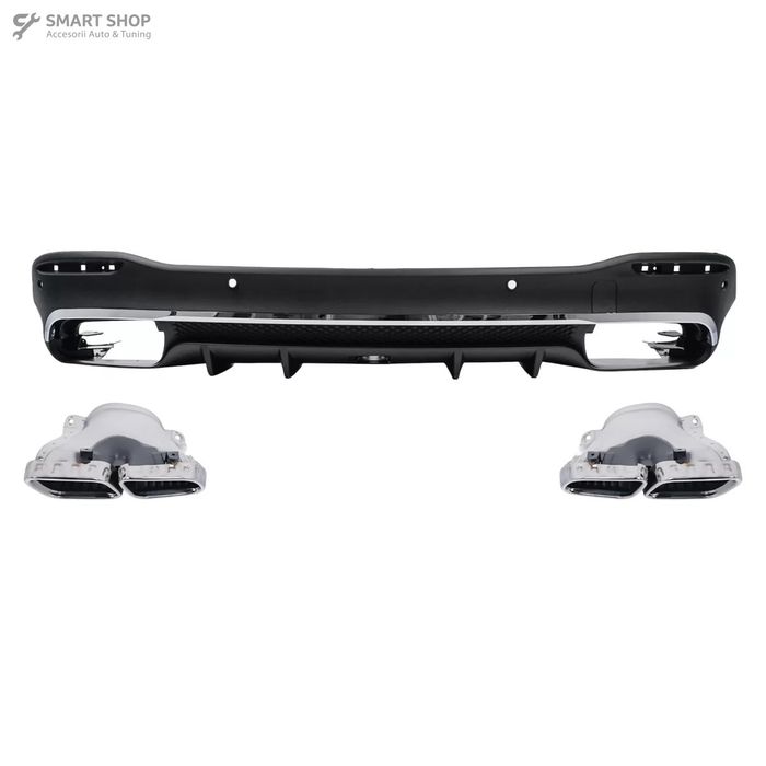 Difuzor Bara Spate cu Ornamente Evacuare Crom Mercedes GLE W167 SUV (2