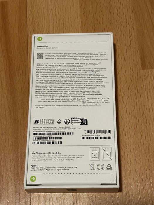 Iphone 16 Pro 256GB Black Titanium Nou