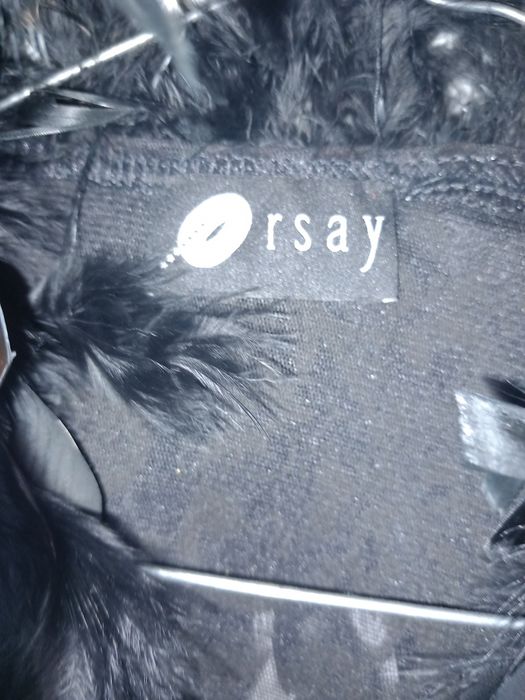 Bluza ocazie neagra cu pene naturale materialul dantelat noua măsură M