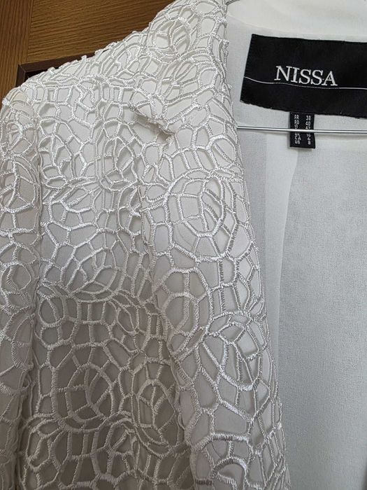 Sacou Dantelă Nissa, alb, măr. 38