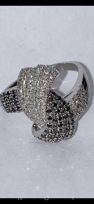 Inel vintage de aur galben 14k cu diamante naturale 1.50ct /marime 66