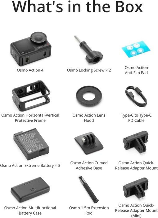 Camera video sport DJI Osmo Action4 Adventure Combo