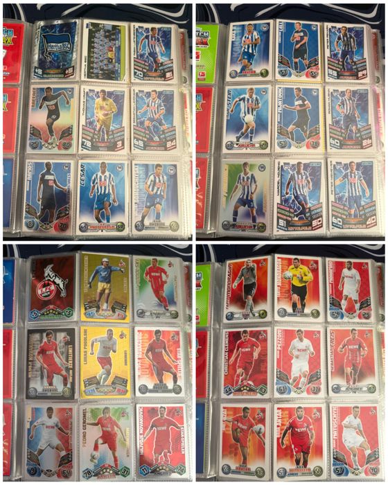 1200 + карти Topps Bundesliga 2010-2014 албум + Шампионска лига карти