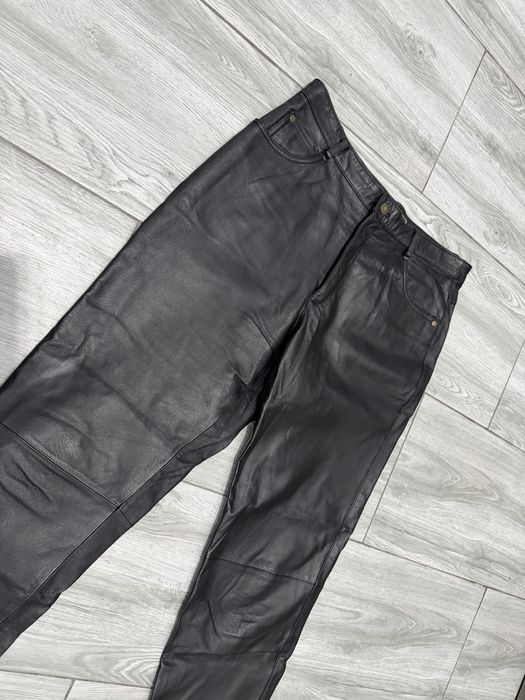 Pantaloni moto piele retro