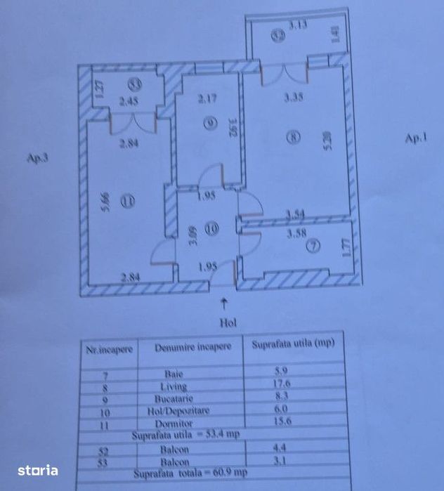 Apartament 2 Camere | Tomis Plus | 60 Mpu