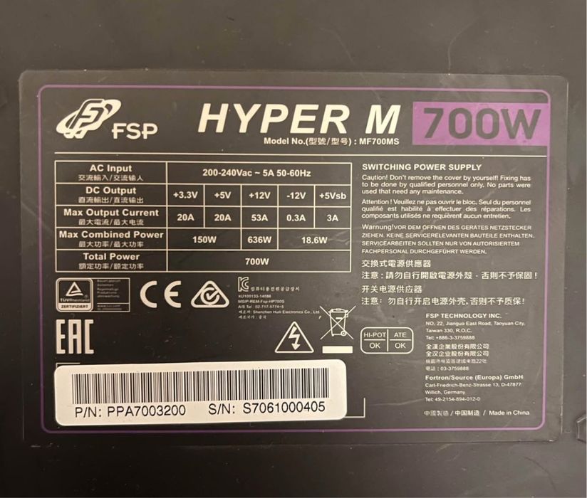 Захранване FSP HyperM 700W