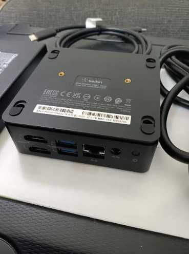 Докинг станция Belkin USB-C Dual Display, цвят: черно