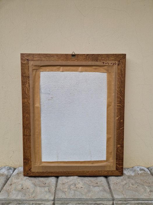 Страхотна антикварна немска авторска картина масло върху фазер