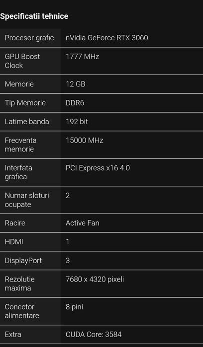 Zotac Gaming GeForce 3060 Twin Edge OC 12GB 192BIT