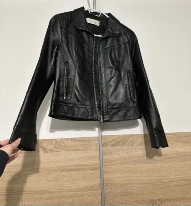 Geaca piele naturală biker