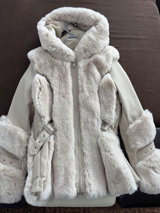 Кожено яке с богат пух